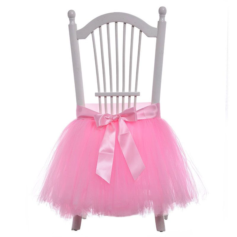 2020 Bow Knot Tulle Chair Skirt Diy Tutu Tableware Skirts For