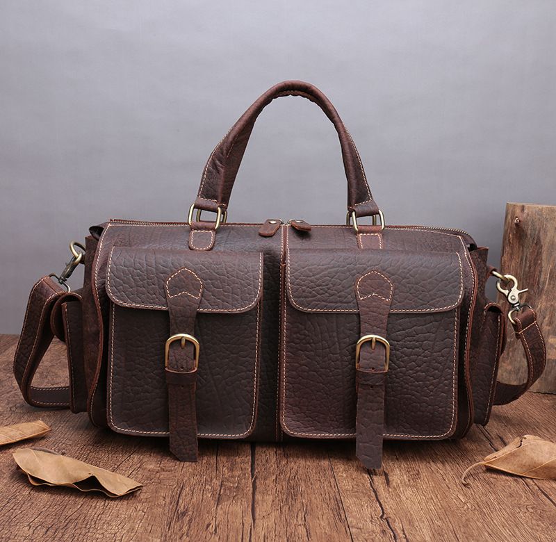 small leather travel bag