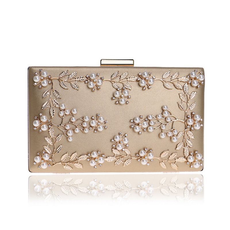 gold pearl clutch bag