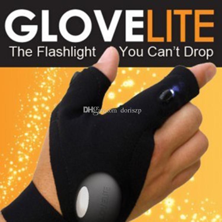 Finger Glove with LED Light Flashlight Tools Outdoor Gear Rescue Night Fishing