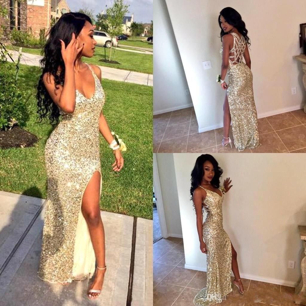gold and black prom dresses 2018