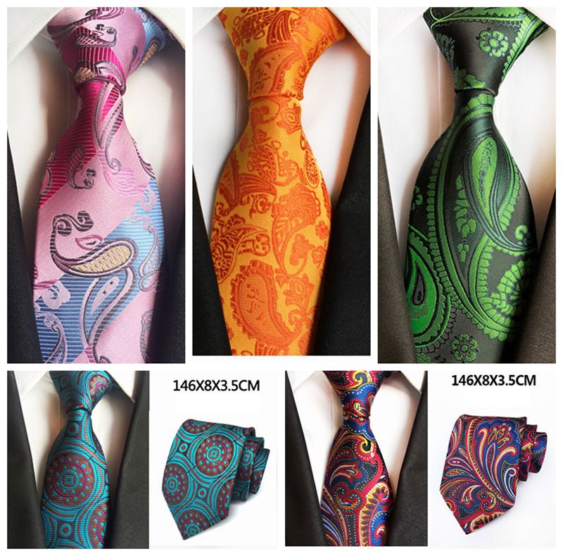 Business Necktie Stripe plaid Men Tie Classic JACQUARD Silk Woven Fashion Colors