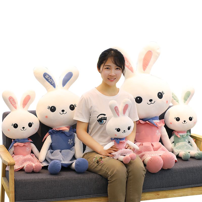 satin al kawaii prenses elbise tavsan pelus bebek buyuk yumusak karikatur ask tavsan oyuncak bunny bebekler kiz hediye icin 49 inc 125 cm dy50265
