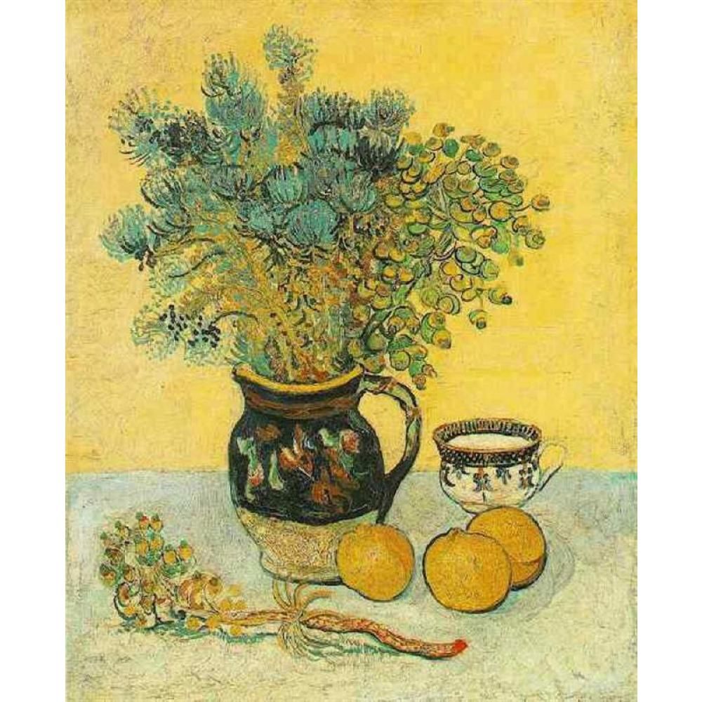 Vincent Van Gogh Oil Paintings Still Life Majolica Jug With Wildflowers
