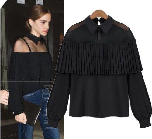 2019 Oucag Blouse Women Shirt Femme 2018 Summer Bodysuit Plus Size Photo Casual Off Shoulders Tops Hollow Out Streetwear Emma Watson From Edward03