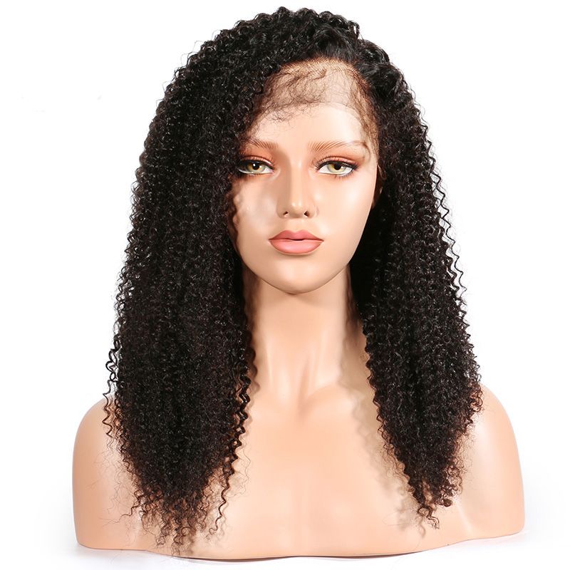 African Kinky Curly Brazilian Remy Hair 360 Lace Frontal Wig Lace