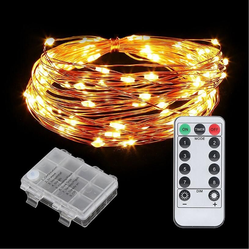 LED Fairy Garland Twinkle String Lights Waterproof 8 Modes With Remote Christmas