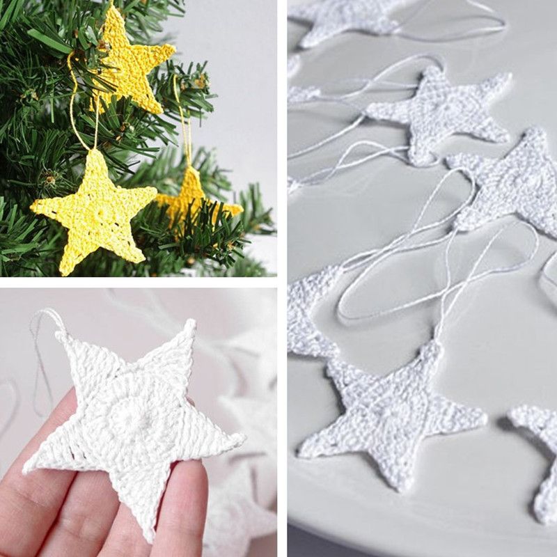 Decorazioni Natalizie Bianche.Acquista Decorazioni Decorazioni Natalizie Bianche Set Di 12 Decorazioni Uncinetto In Cotone Decorazioni Lalbero Di Natale Bianche Alluncinetto A 5 23 Dal Dh180255 Dhgate Com