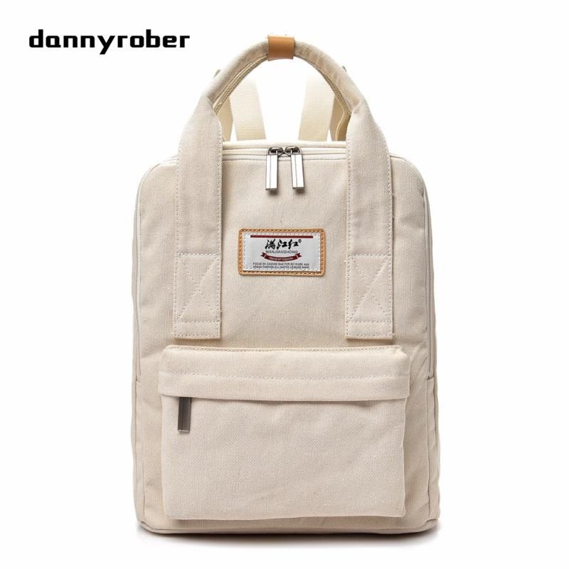 canvas backpack white