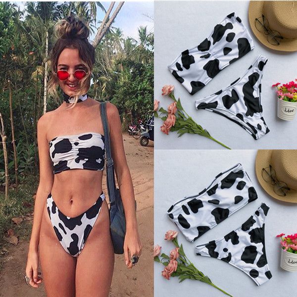 cow print bathing suit