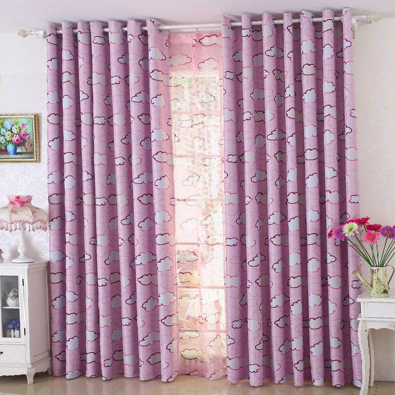 Lovely Cartoon Blackout Curtains For Kids Children Bedroom White Clouds Pattern Curtain Tulle Window Drapes Pink Blue Home Decor Canada 2019 From
