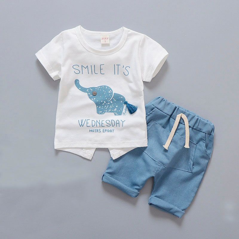 Acquistare Neonato Maschio Di Estate Dei Vestiti Di Marca Abbigliamento  Bambino Elephant Maniche Corte T Shirts Top Pantaloni Bambini Tute Da  Jogging Economico | Consegna Veloce E Qualità | DHgate Italy