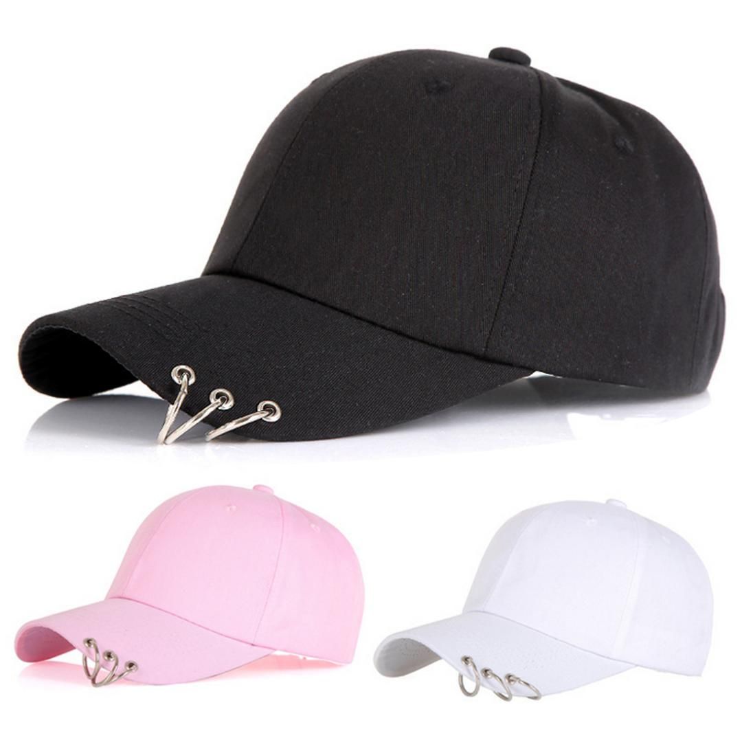 Stylish Solid Color Crooked Brim Duck Hats Womens Fashion Metal