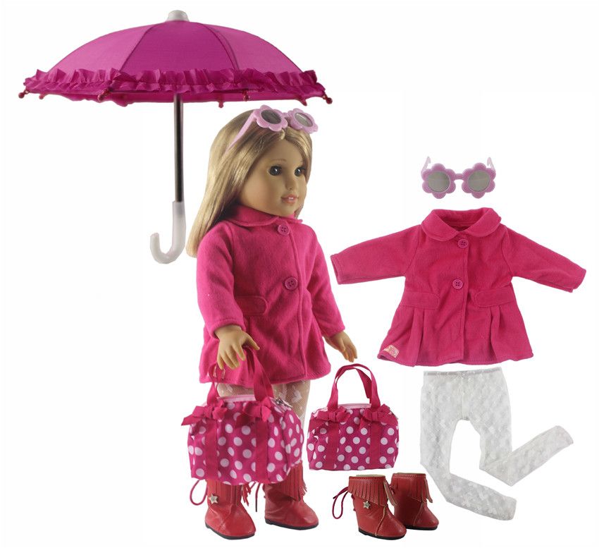 New Pink Dress Doll Clothes For 18 American Girl Bitty Baby Doll