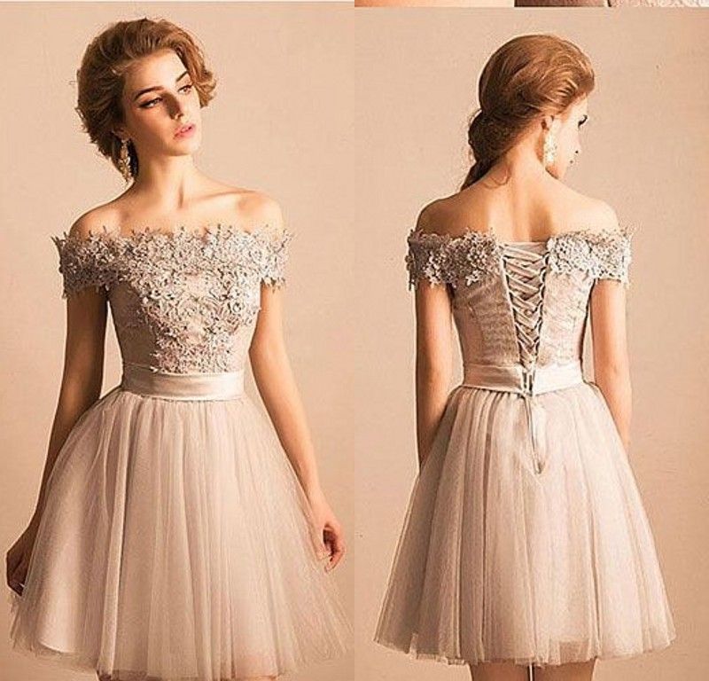 off shoulder cocktail gown