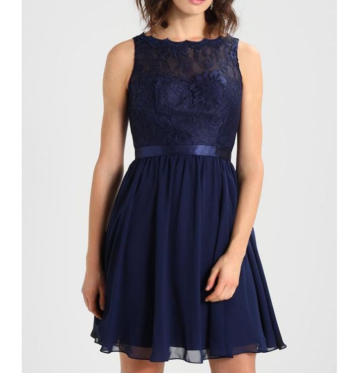knee length navy blue bridesmaid dresses