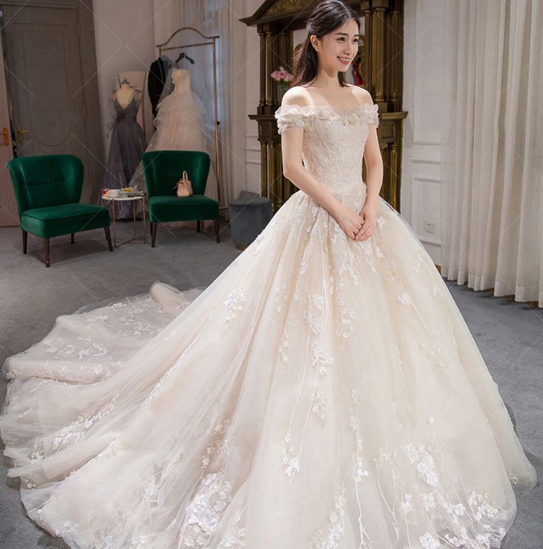 Abito Da Sposa In Pizzo Ricamato Con Ricami Personalizzati Abito Da Sposa  In Tulle Con Balze In Tulle E Principessa Abito Da Sposa In Velluto A  Palloncino Con Strascico W05 Da 72,65