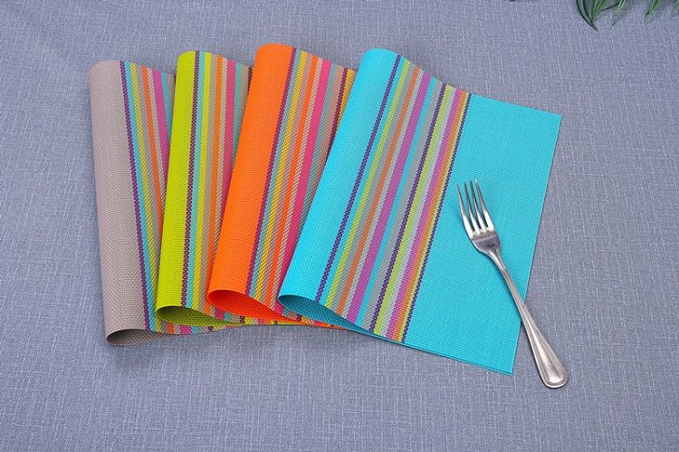 2019 Teslin Pvc Placemat 45x30cm Nordic New Color Stripe Plastic