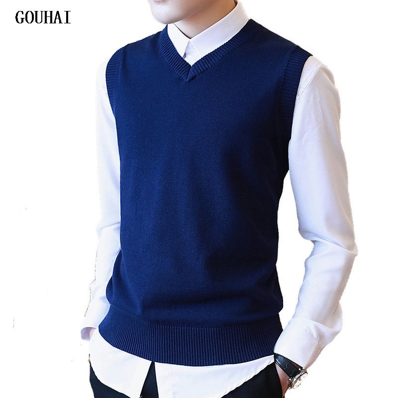 Compre Homens Camisola 100% Algodão Sólida V Pescoço Masculino Ocasional Colete Camisola Dos Homens Pulôver De Malha Sem Mangas Dos Homens Camisola De Natal M 3XL Y1892109 De Zhengrui04, $100,08 | Pt.Dhgate.Com