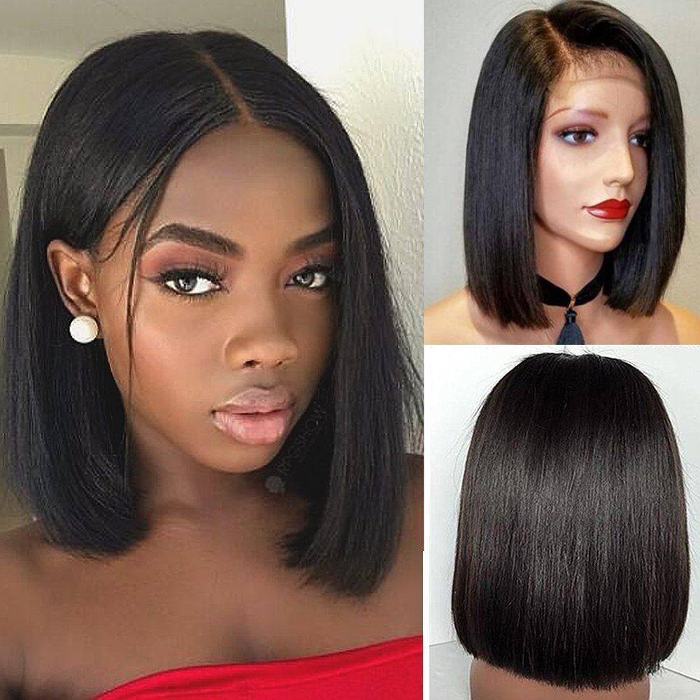 Brazilian Virgin Hair Bob Short Straight Hair Lace Front Human