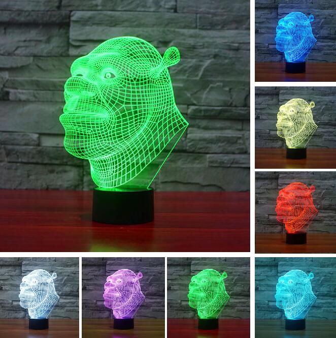 Acheter Pas Cher 3d Cartoon Movie Shrek Bebe Sleeping Led Rgb Changement De Couleur Glow De Lumiere De Nuit Dans Laction Sombre Figure De Vacances Pour Enfants Jouets Favoris Cadeaux De Noel
