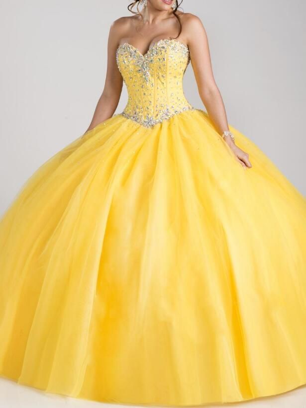 Robes De Quinceanera Robe De Bal Jaune ...