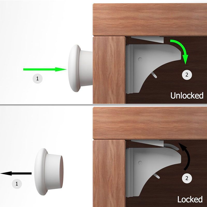 2020 Magnetic Child Safety Cabinet Locks Set Baby Proofing Drawers