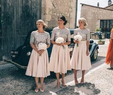 half sequin bridesmaid dresses