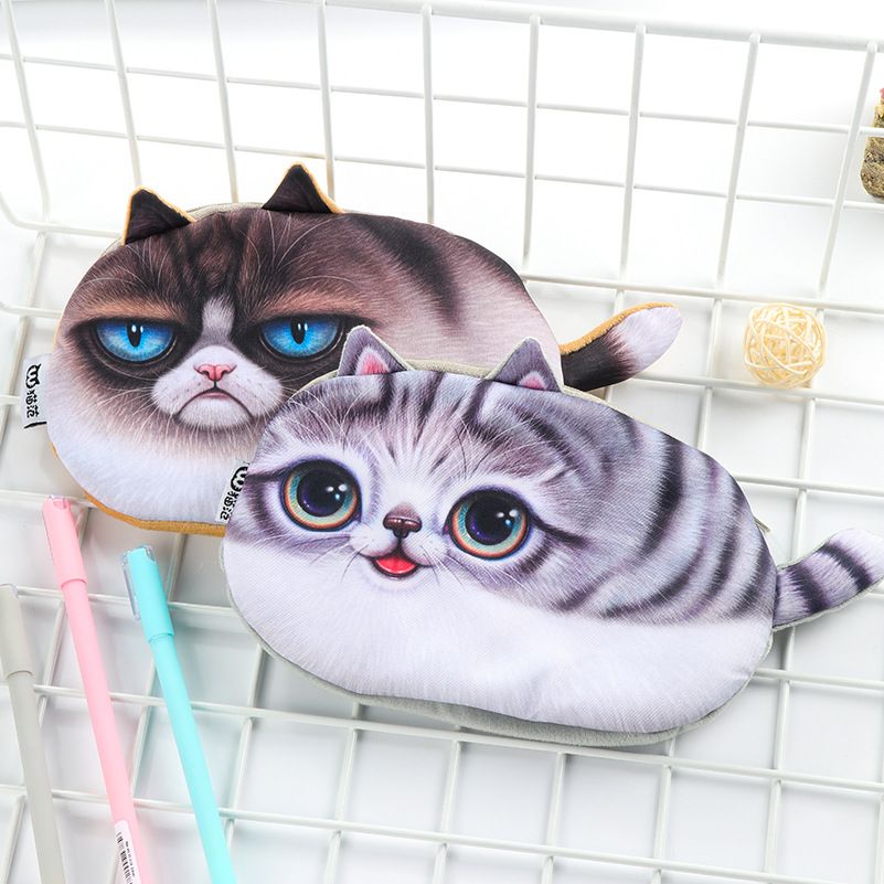 Compre Dibujos Animados Creativos Gato Bolsas De Lapiz Kawaii