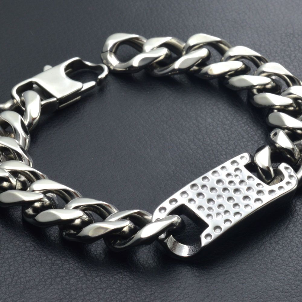 Wholesale Jewelry Boy/mens Stainless Steel Chain Bracelet Wristband Bangle Gift