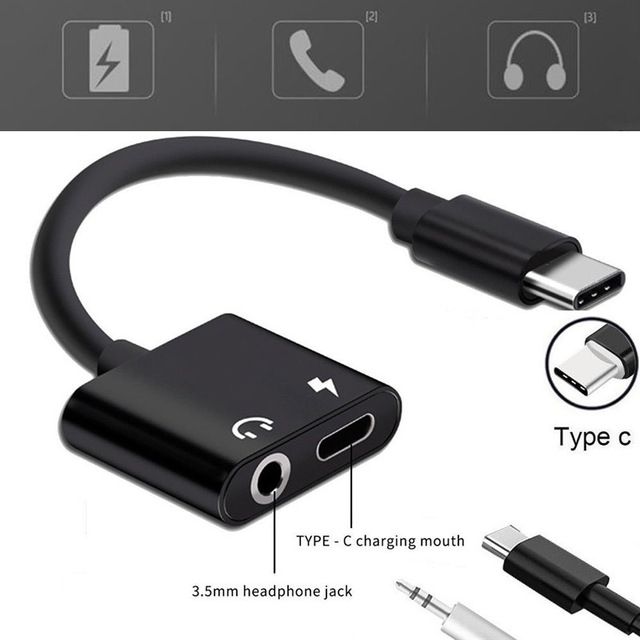 USB-C tipo C a conector AUX Carga Cable Adaptador para Blackview S6