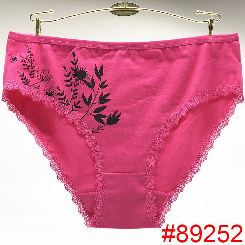 Hot Salelarge Size Underwear Briefs Mature Women Panties Lace Trim Cotton Fancy Sexy Panties 