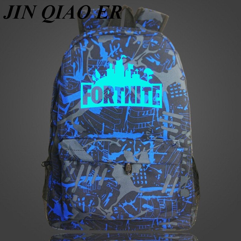 Mochila Fortnite Noche Mochila luminosa Harajuku Mochilas escolares para niños Escuela para adolescentes Impresión Mochila