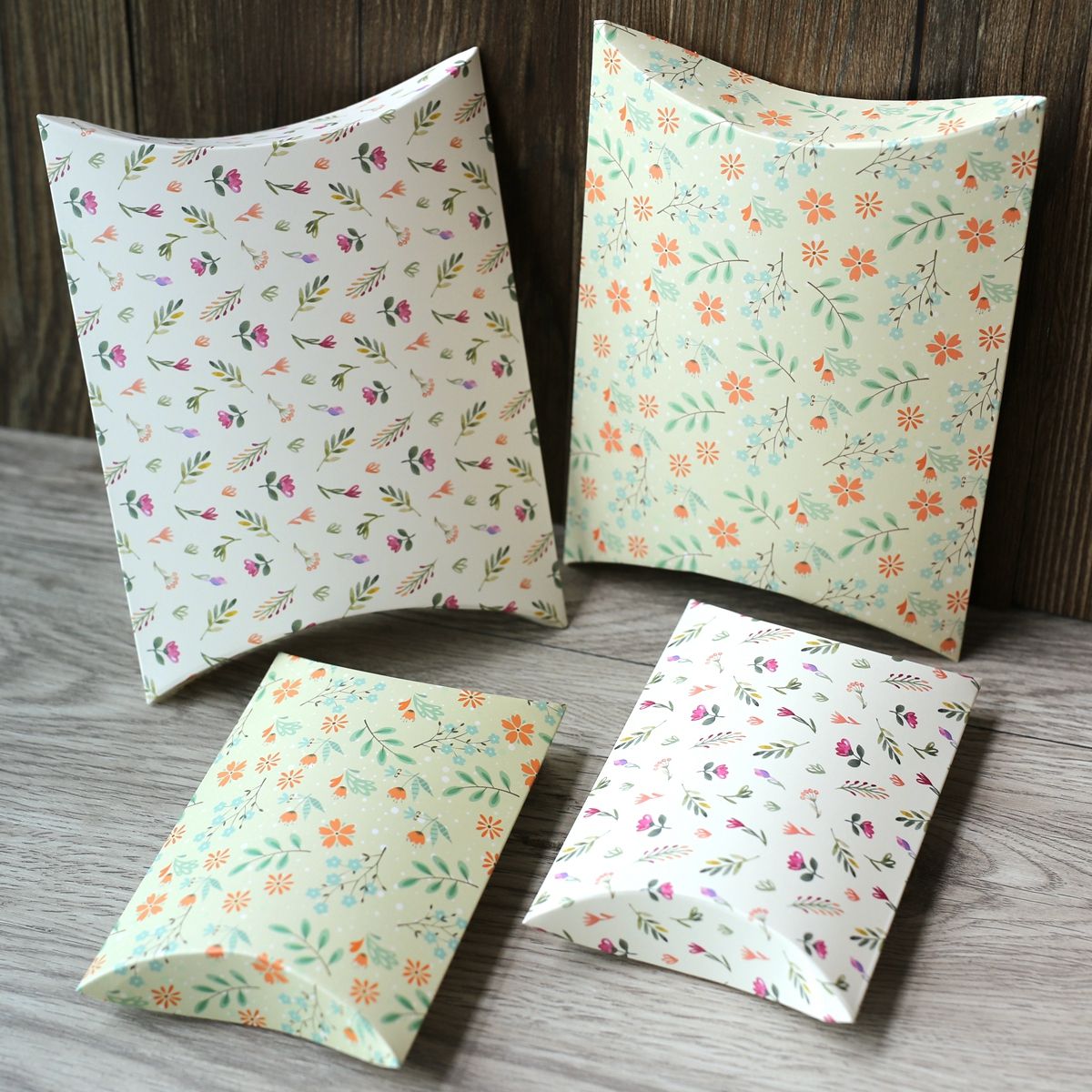 Pillow Boxes Floral Printed Pillow Box Favor Boxes Wedding Favor