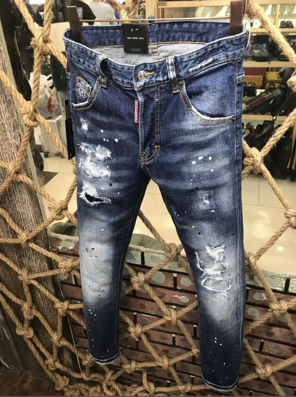 Compra 18 Primavera Y Otoño Nuevos Pantalones Vaqueros Para Hombres De Gama  Alta Marca De Moda Italiana Realmente Tridimensional Mosaico Agujero De  Ocio Para Hombres Barato | Entrega Rápida Y Calidad | Es.Dhgate