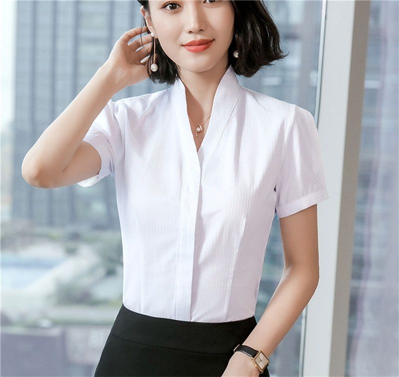Verano blusas mujer camisas de manga corta para mujer ropa de trabajo blusa femenina