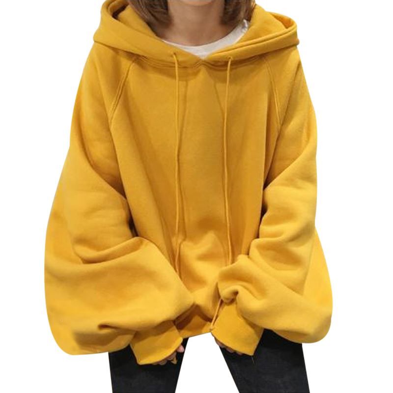 Grosshandel Lange Laterne Armel Damen Gelb Hoodies Sweatshirts Ubergrosse Trainingsanzuge Sudadera Plus Size Kapuzenpullover Tops Sweat Femme Von Zhang 13 26 Auf De Dhgate Com Dhgate