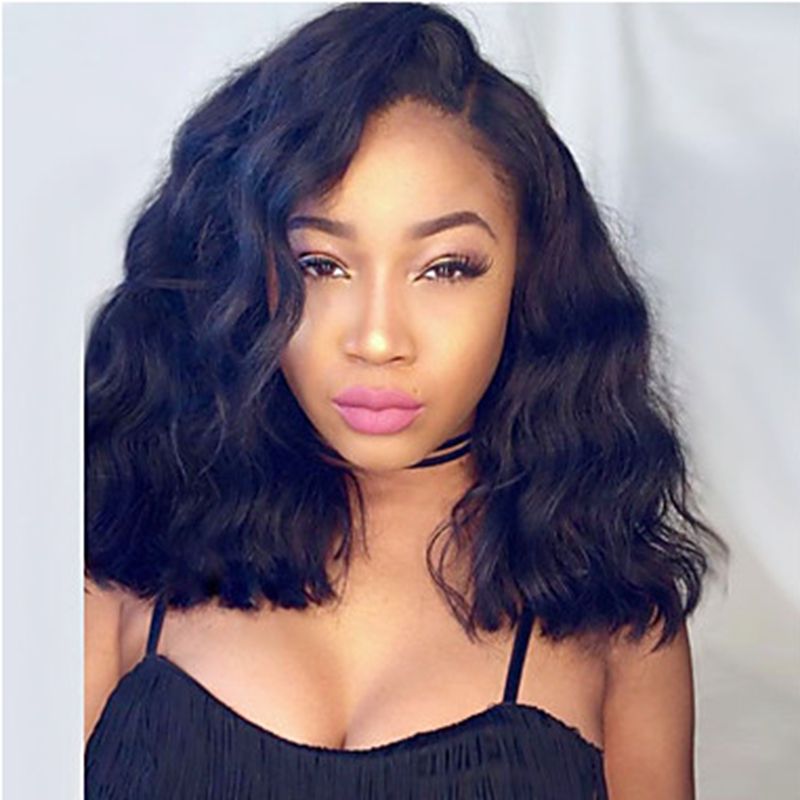Fashion Style Black Short Curly Wavy Wig Heat Resistant Natural