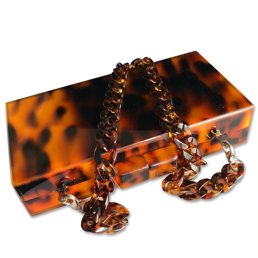 tortoise shell clutch bag