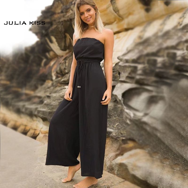 wide leg tube jumpsuit