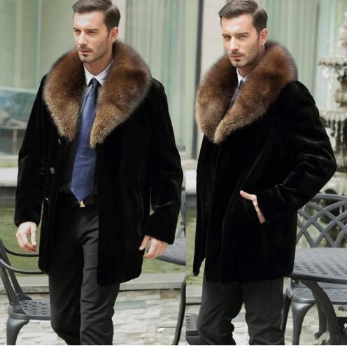 faux collar jacket mens