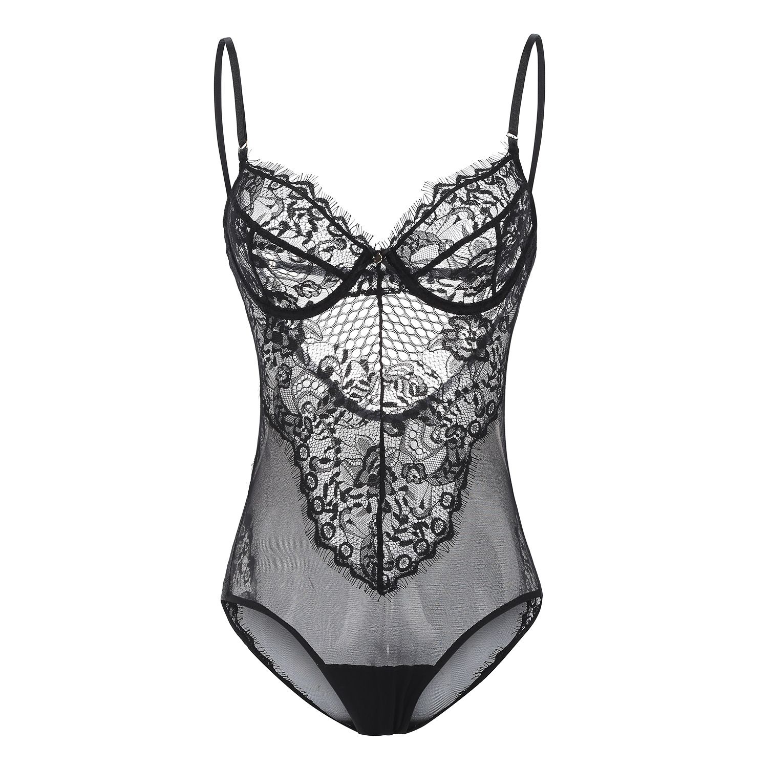 black lace corset bodysuit