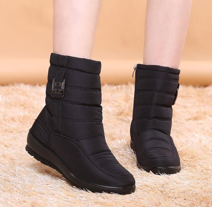 Botas de nieve impermeables para mujer zapatos cálidos de felpa Botas de nieve impermeables para mujer zapatos cálidos de felpa