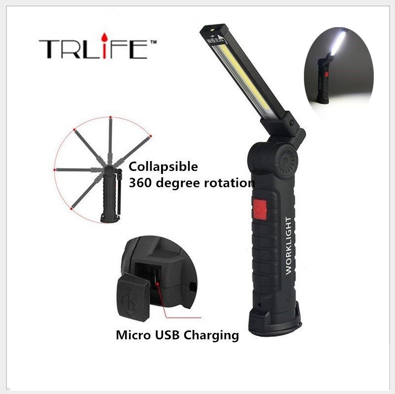LED COB Inspection Lamp Work Light Flexible Rechargeable Hand Torch Magnetic UK