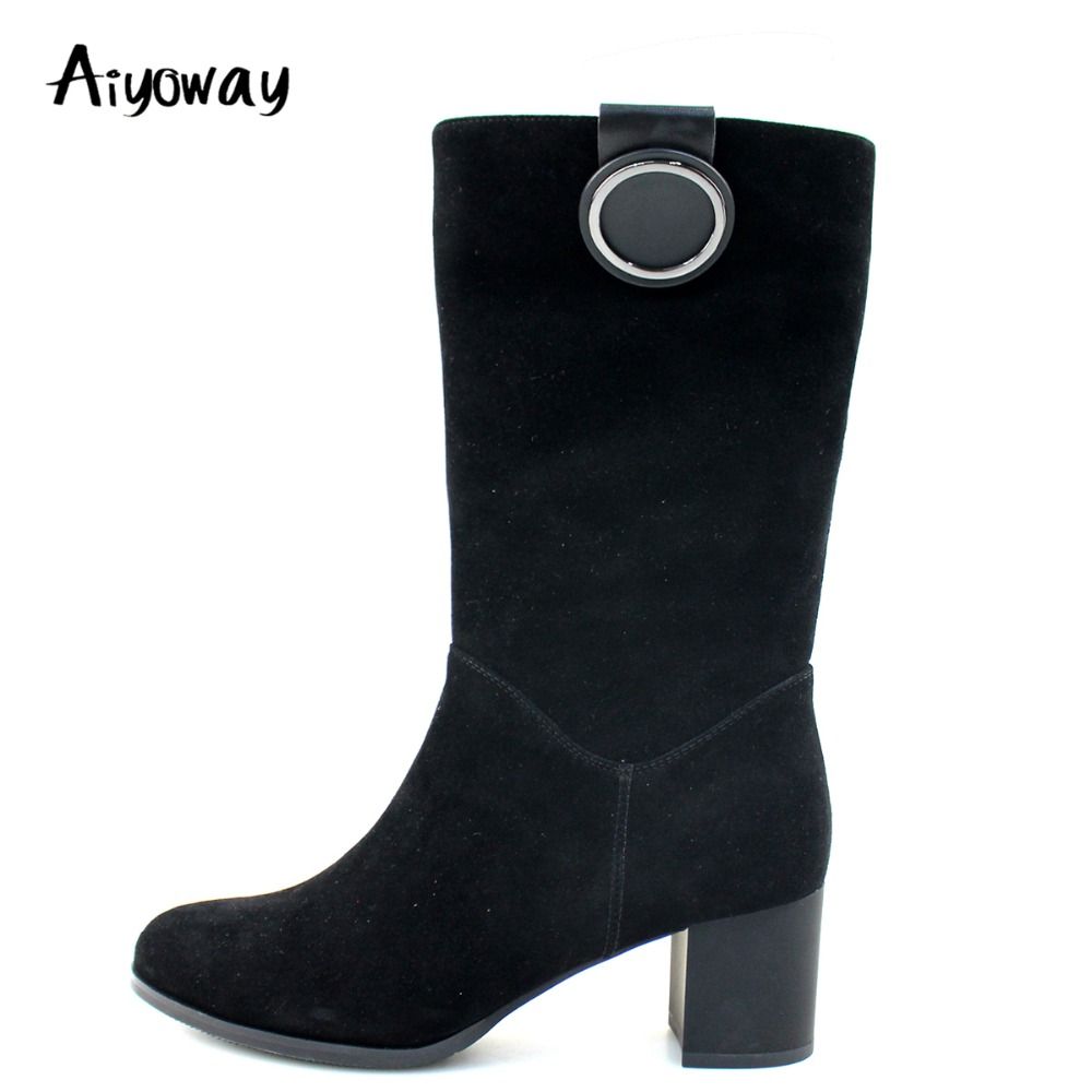 ladies black leather knee high boots size 5