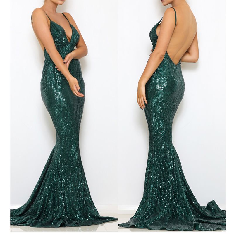 sequin v neck maxi dress