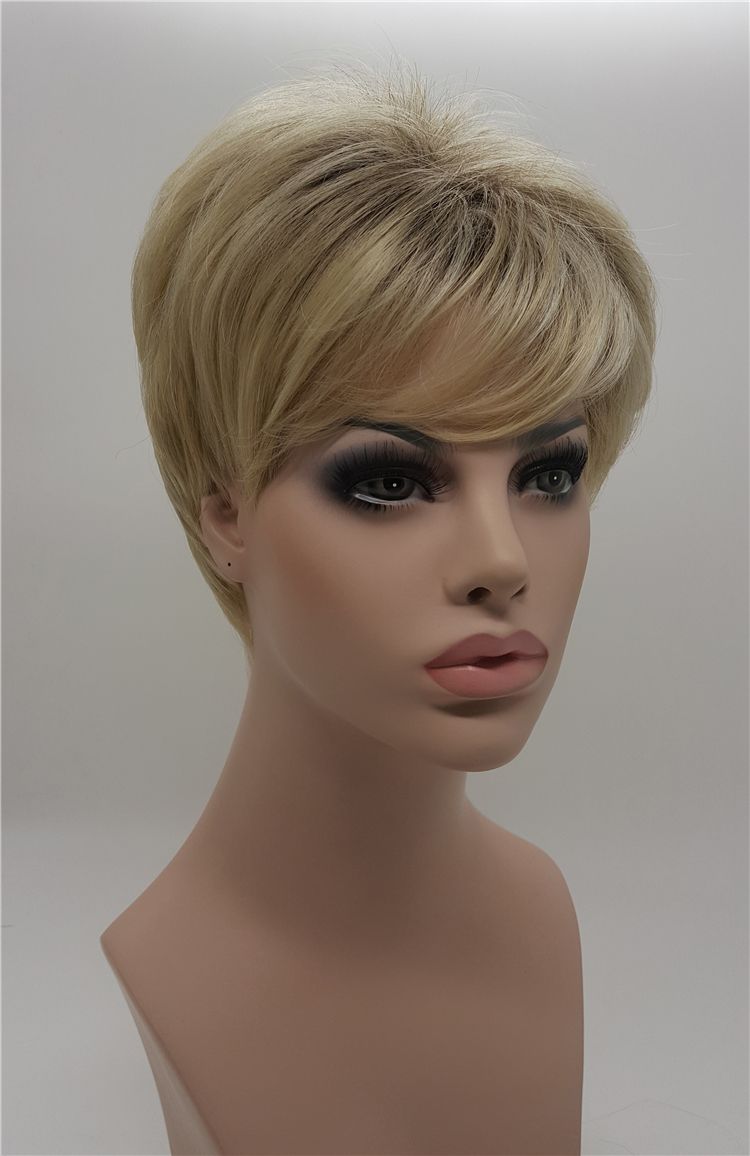 Xt963 New Lace Curly Wigs Fashion Short Wavy Hair Golden Blonde