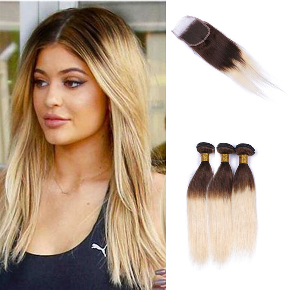 2019 Medium Brown And Blonde Straight Hair With Extensions Two