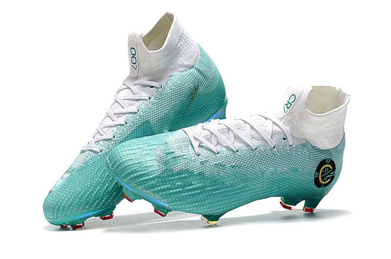 Botines de fútbol niños de color azul Mercurial VI 360 Elite CR7 FG