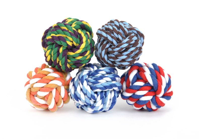 ball and rope dog toy